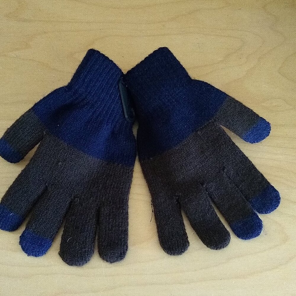 Women’s Knit Gloves 2 tone Blue/ black New
